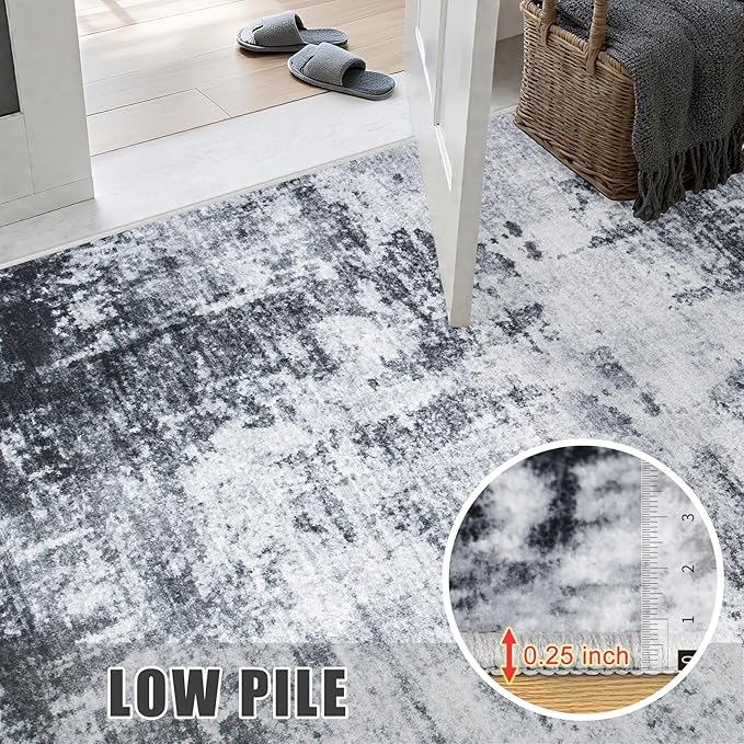 10x12 Area Rug Living Room Rug: Washable Modern Abstract Soft Thin Rug Indoor - Image 8