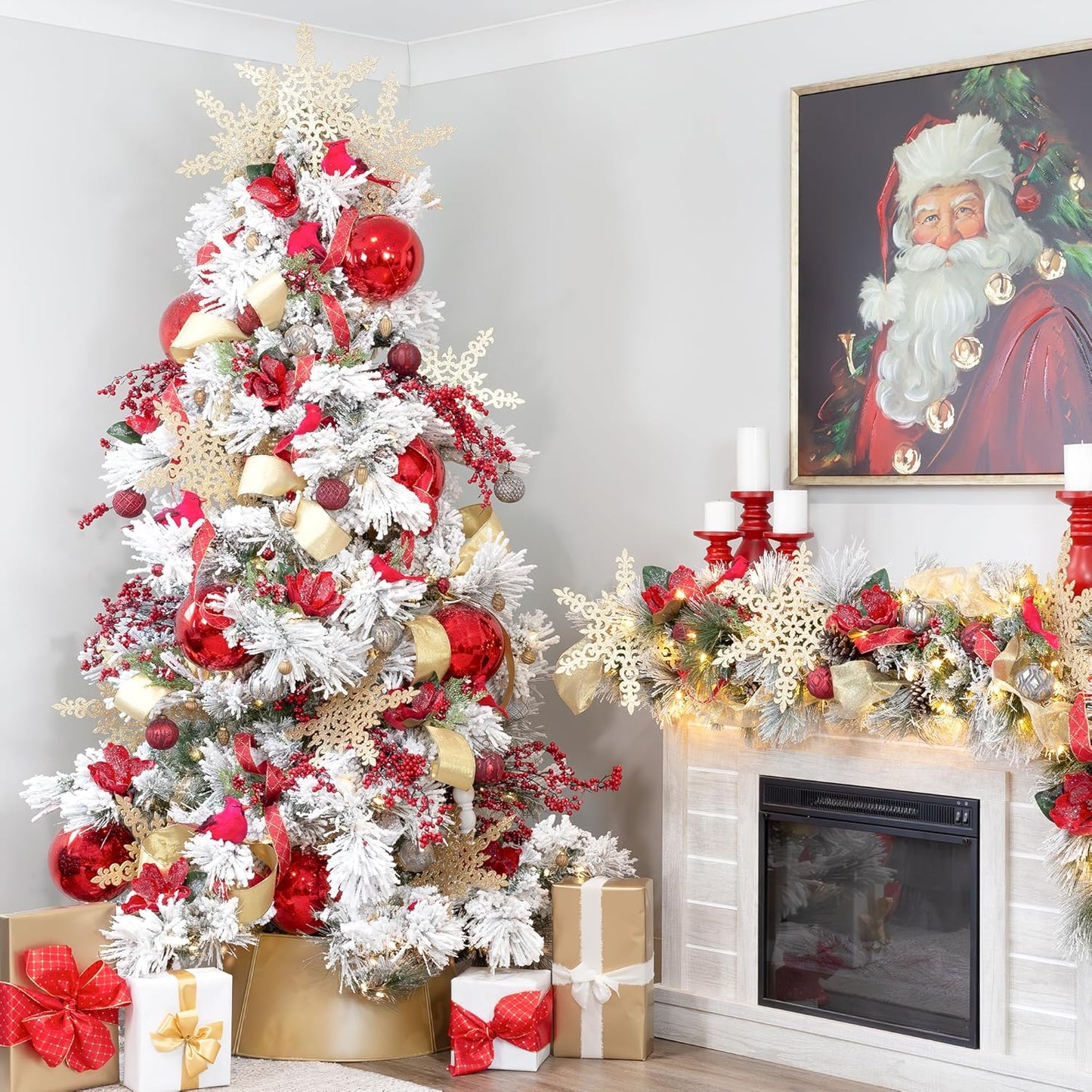 AuldHome Mercury Glass Finial Ornaments (Set of 12, Gold, Small); Distressed Metal Antique Style Christmas Tree Decorations; 1.3 to 2-Inch Size