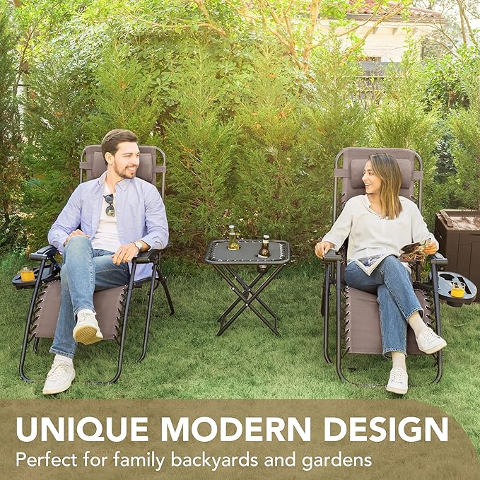 Devoko Patio Zero Gravity Chair Outdoor Folding Adjustable Reclining Chairs - Image 4