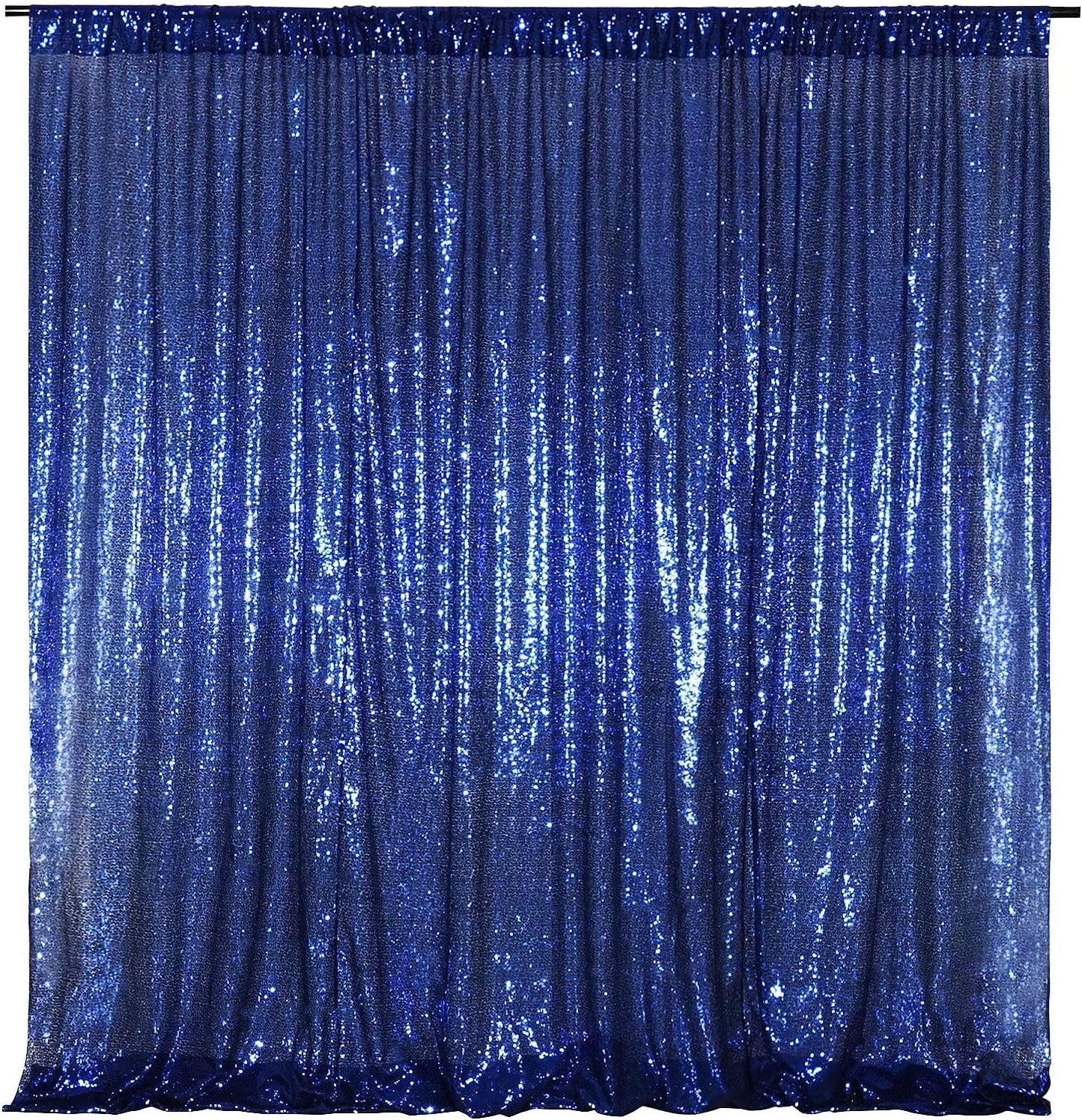 Poise3EHome Blue Sequin Backdrop,10FT x 10FT Sequin Photography Backdrop Curtain for Party Decoration, Navy Blue