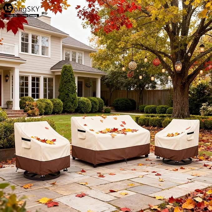 Patio 3-Seater Sofa Cover, Outdoor Couch Cover Fits up to 85W x 38D x 35H Inches - Image 7