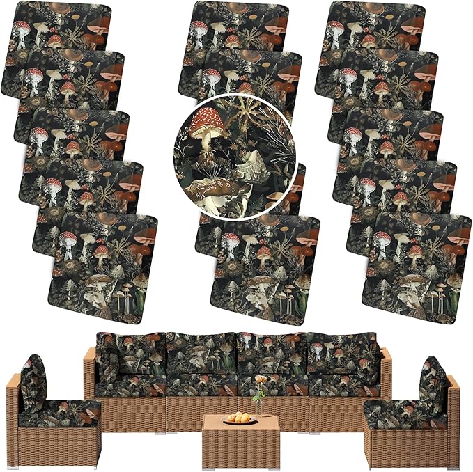 Outdoor Cushion Covers Set, Replacement by SUKAIKEQA