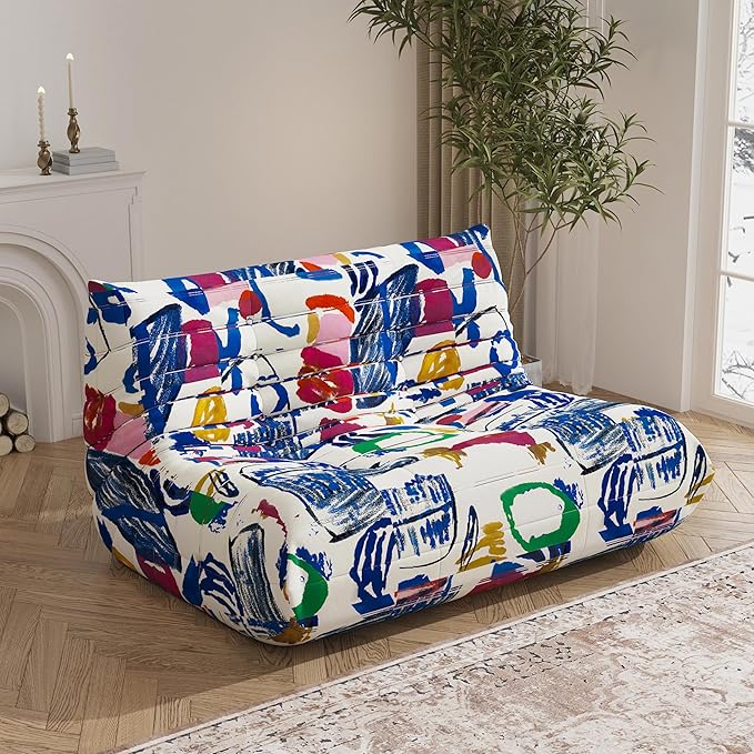 YVDNHP Bean Bag Chair Loveseat, 2 Seater, High Density Memory Foam, Adults & - Image 3
