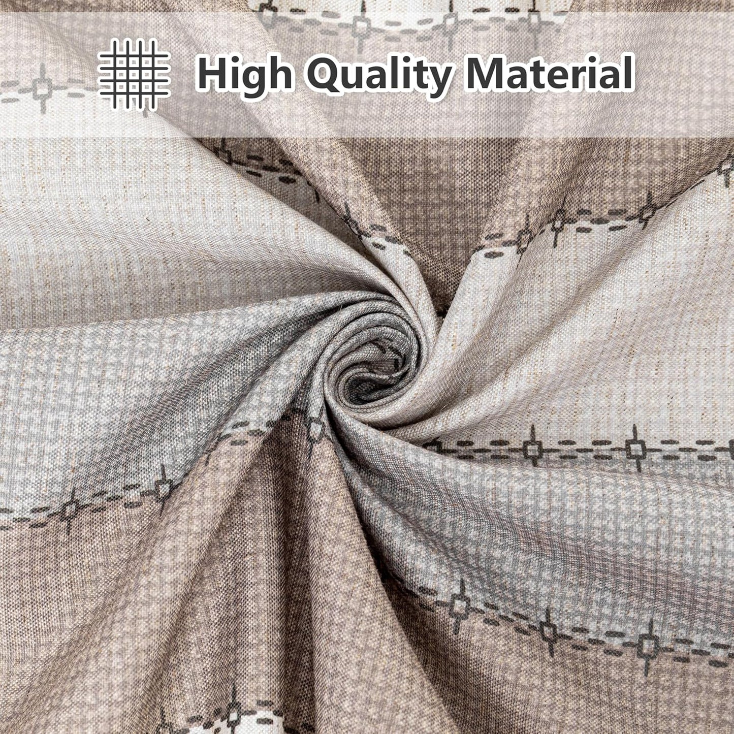MYSKY HOME Table Cloth 60x120 in Rectangle, Heavy Duty Linen Look Waterproof Tablecloths Farmhouse Tablecloth, Wrinkle Free Table Cover with Coffee Lines for Kitchen Dining, Party