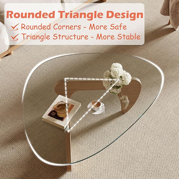 Modern Coffee Table for Living Room and Small Spaces, 35.6" x 25.4" x 15.8" - Image 6