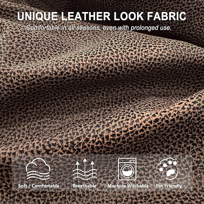 ANARACHON Leather Look Recliner Couch Cover, 8-Pieces Stretch Recliner Sofa - Image 4