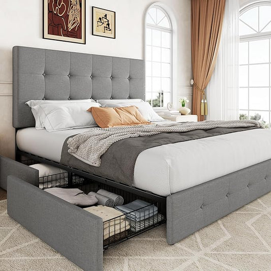 Allewie Upholstered Full Size Platform Bed Frame by Allewie