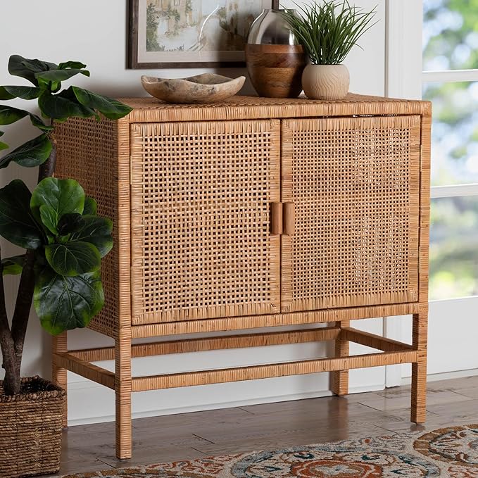 Bali & pari Vivan Natural Rattan Storage Cabinet - Image 2