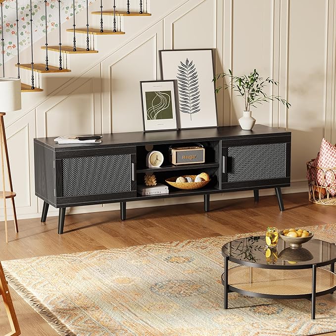 SUPERJARE TV Stand for 65 Inch TV, Entertainment Center - Image 5