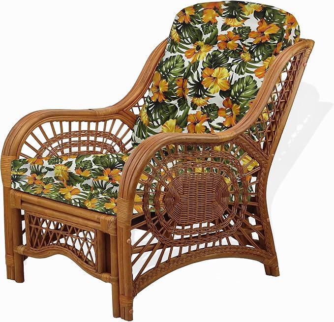 Malibu Lounge Living Accent Armchair Natural Rattan Wicker Handmade Design - Image 5