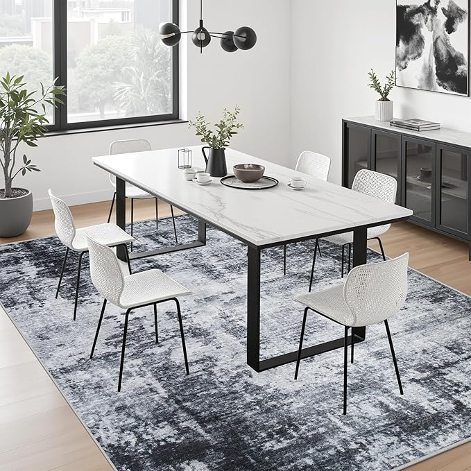 8x10 Area Rug Living Room Rug: Washable Modern Abstract Soft Thin Rug Indoor - Image 5