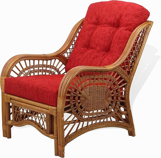 Malibu Lounge Living Accent Armchair Natural Rattan Wicker Handmade Design - Image 5
