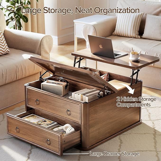 Memobarco 31.5" Lift Top Coffee Table - Image 4