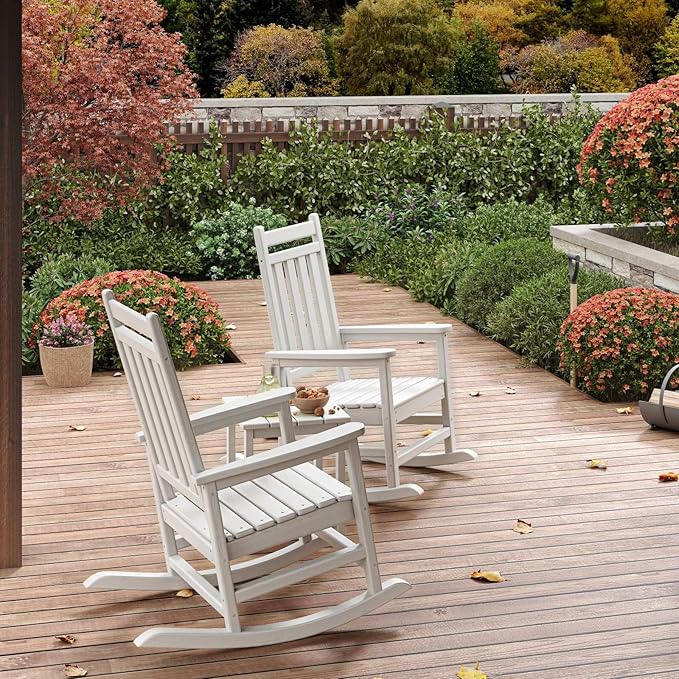GarveeLife Poly Lumber Rocking Chair Outdoor Set of 2 - Image 6