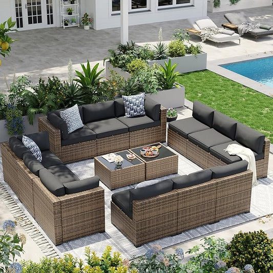 Aoxun Patio Furniture Sets, 14-Piece Outdoor Patio Furniture by Aoxun