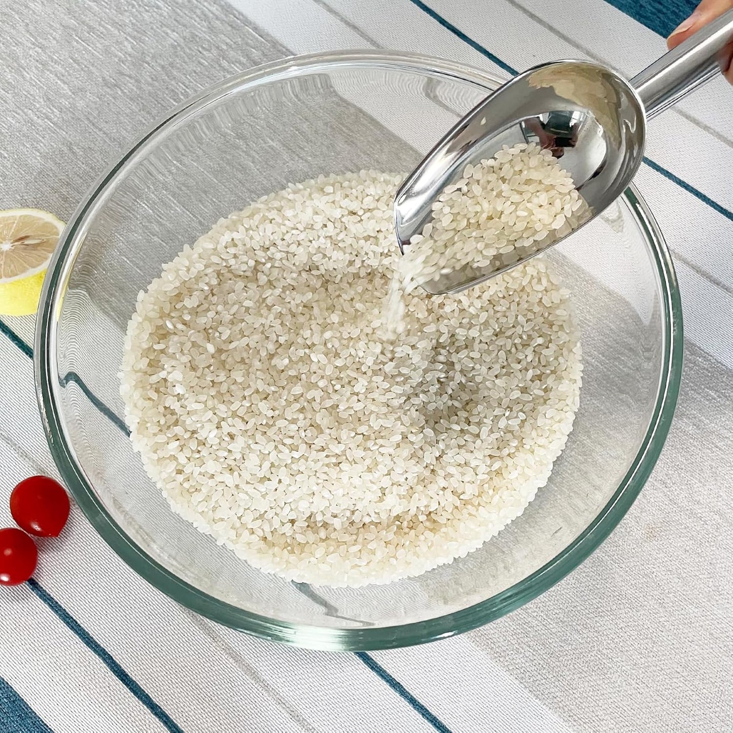 Metal Ice Scoop 6 Oz, Small Stainless Steel Ice scooper for Ice Maker Ice Bucket Kitchen Freezer Bar Party Wedding, Multipurpose for Coffee Bean,Flour Scoop,Dog Food Scoop (6 OZ-Silver)