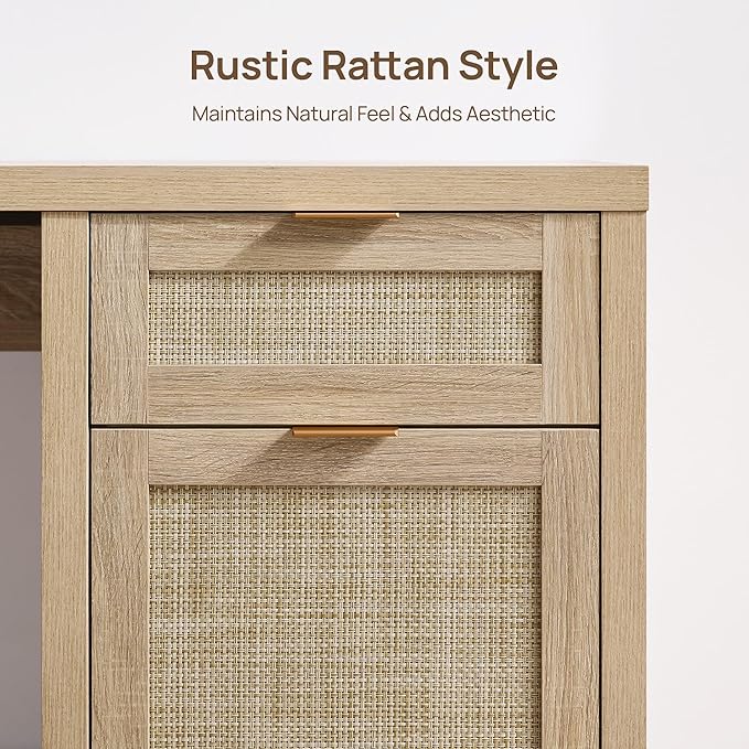 SICOTAS Rattan Home Office Desk - Image 5