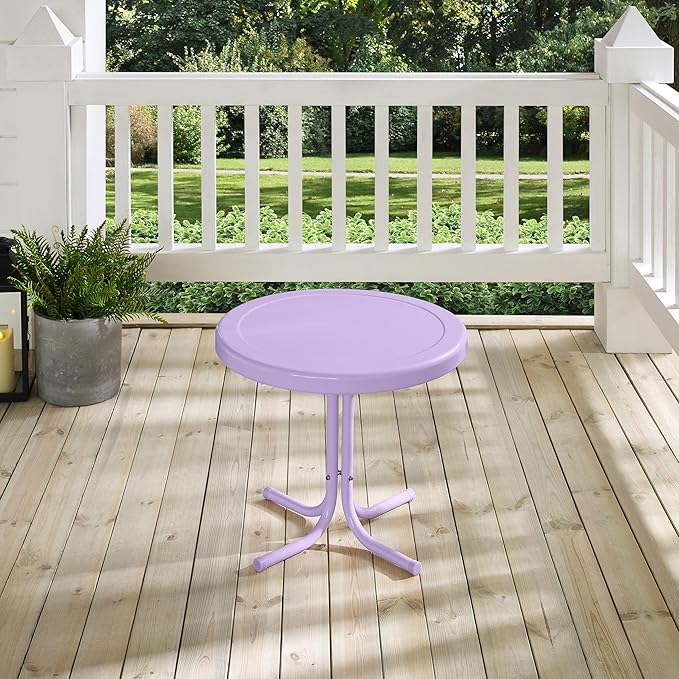 Crosley Furniture Griffith Weather Resistant Retro Metal Outdoor Side Table - Image 7