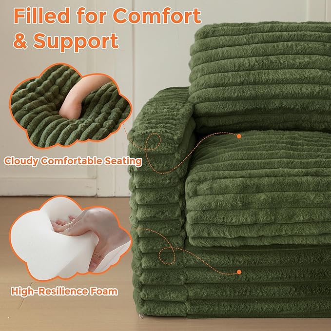 MAXYOYO Kids Bean Bag Chair, Comfy Faux Fur Bean Bag Sofa - Image 4