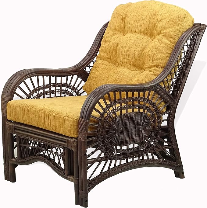 Malibu Lounge Living Accent Armchair Natural Rattan Wicker Handmade Design - Image 5