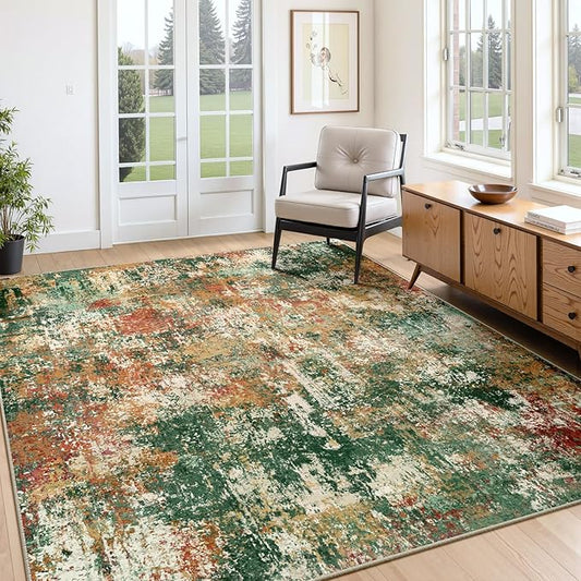 RELEANY Washable Area Rugs 4'x6' Non-Slip Modern Abstract Soft by RELEANY