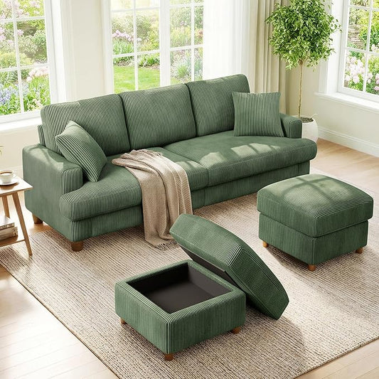 Kidirect 87in U Shaped Couch, Modular Sofa No Tool Assembly, Comfy Sectional by Kidirect