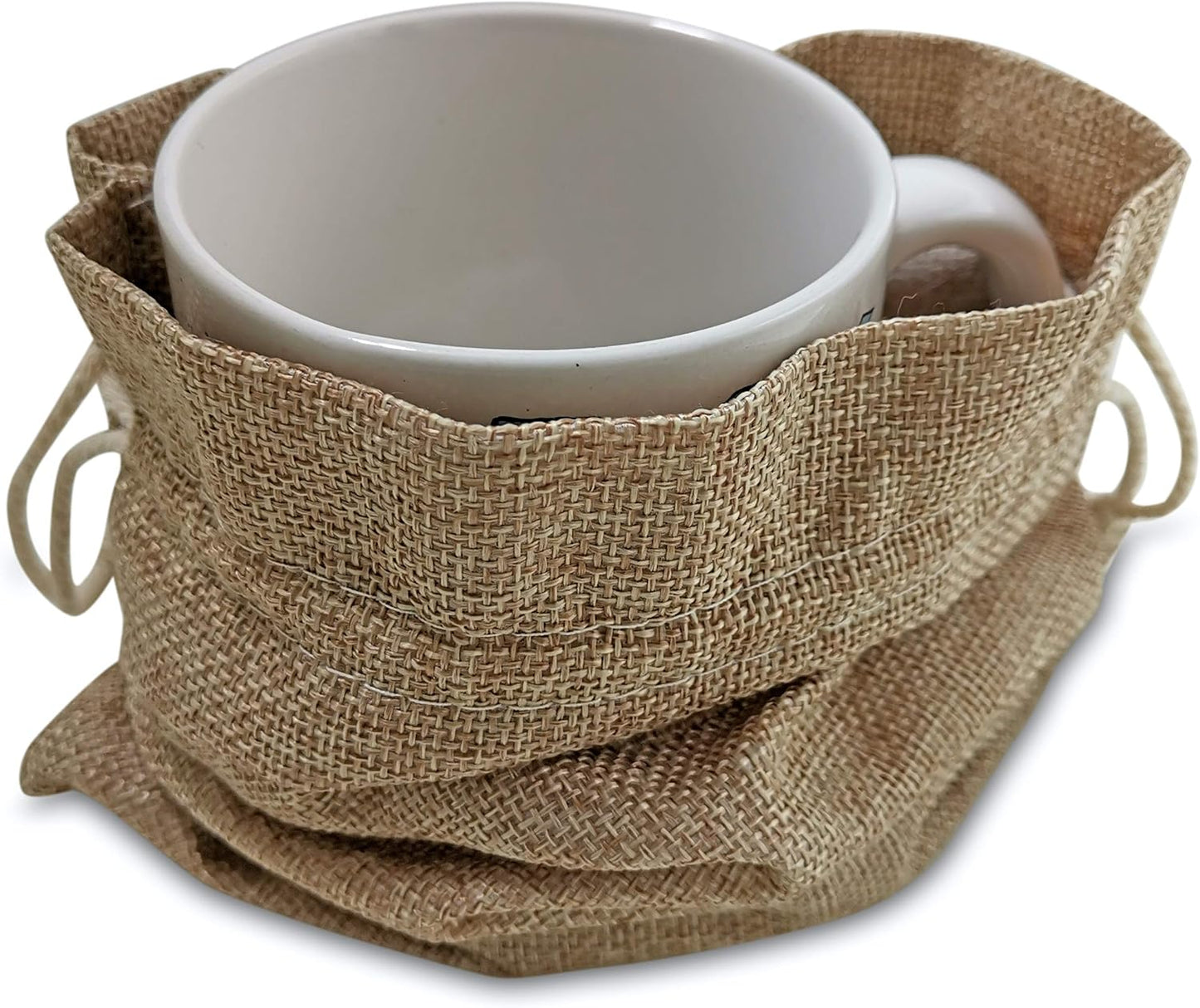 50 Burlap Bags with Drawstring, 7x10 Inch Rustic Gift Bag Bulk Pack for Mugs, Mason Jars, Christmas, Advent, Holiday Gift Bags, Wedding and Birthday Party Favor Bags, Grocery, Gift Wrap and Treat Pouches