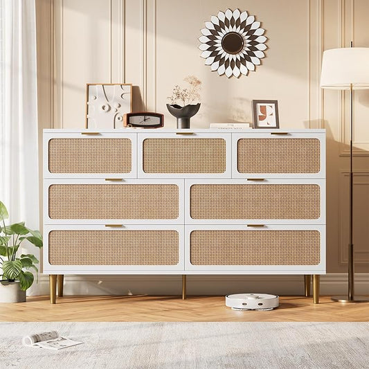 GarveeHome Rattan 7 Drawer Dressers by GarveeHome