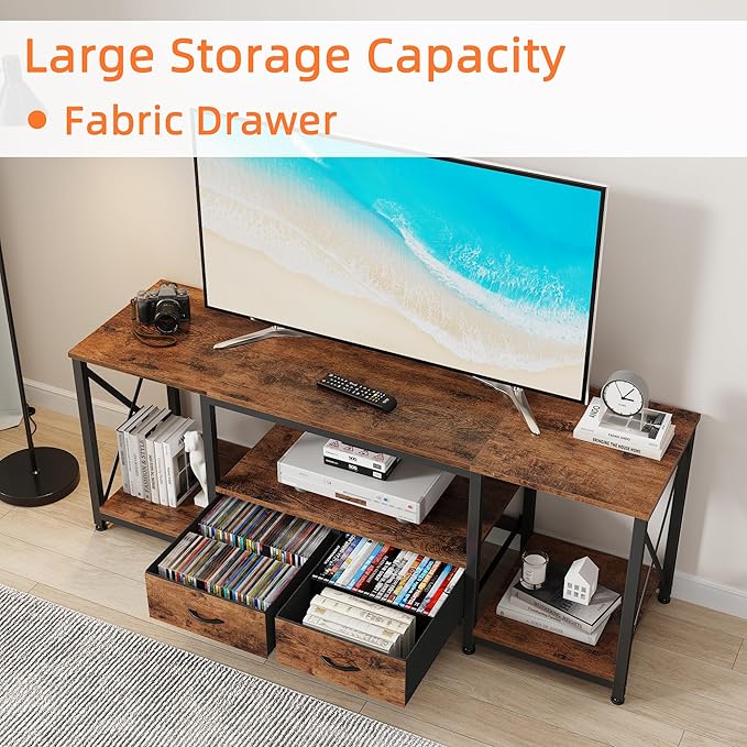 GYIIYUO TV Stand with Fabric Drawer - Image 8