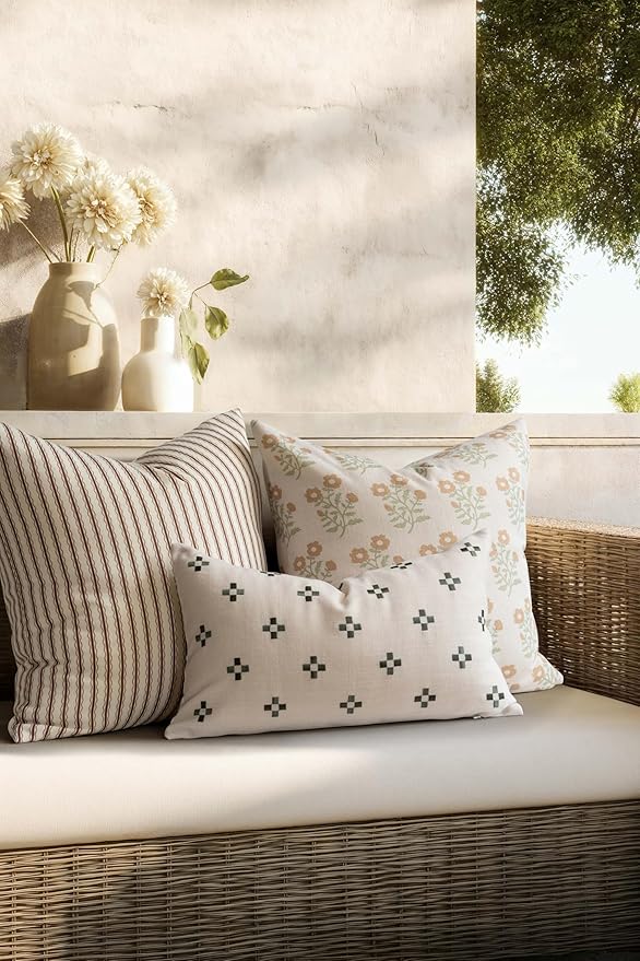 Crumbs Home Modern Farmhouse California Casual Indoor Outdoor Throw Pillow Cover - Image 3