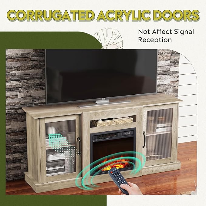 WLIVE Fireplace TV Stand for 65" TV, Entertainment Center - Image 8