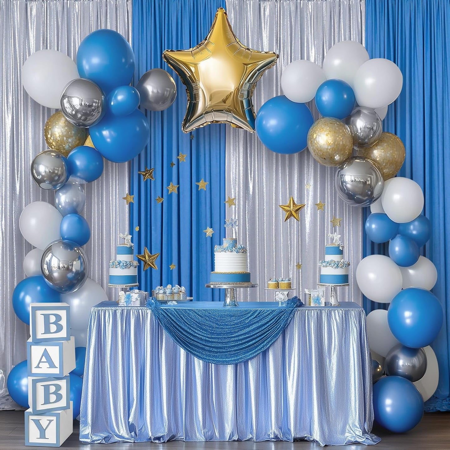 Outpain Thick 20 ft x 10 ft Silver Sequin Backdrop Curtain for Parties, Wrinkle Free Glitter Photo Backdrop Drapes 4 Panels 5x10ft Silver Back Drop Cloth for Wedding Christmas Photography Background