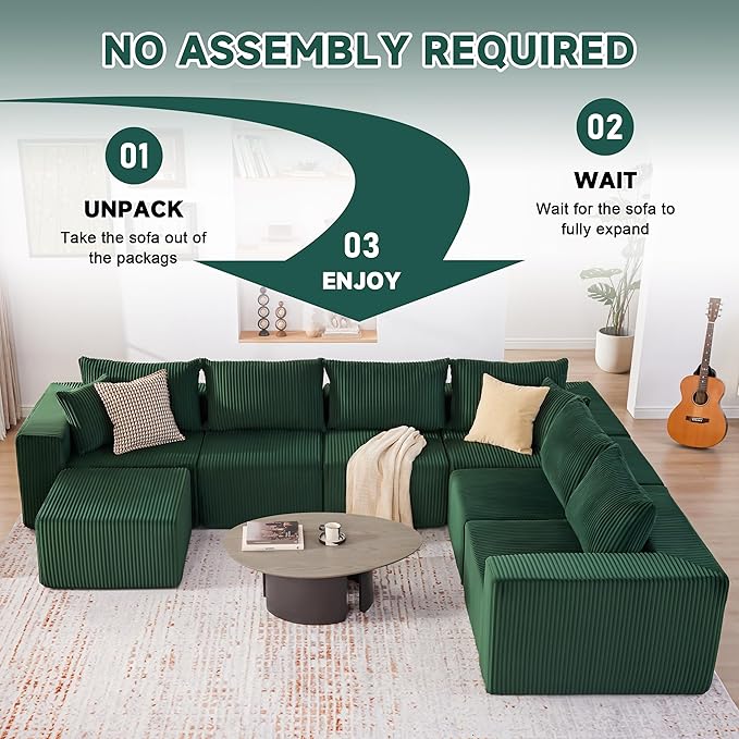 U-Shaped Boneless Couch, Cloud Couch Sectional, Modular Sofa - Image 5