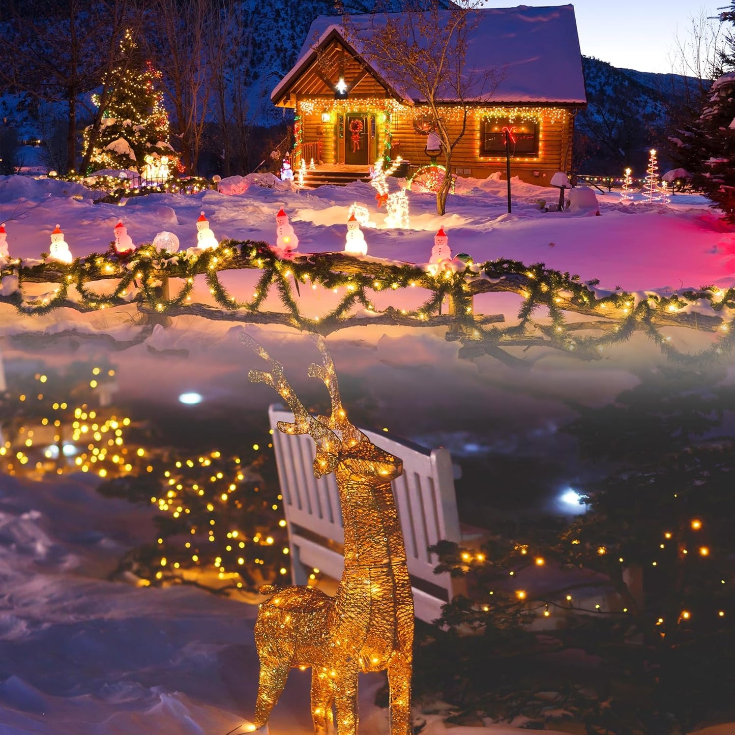 100 LED Christmas String Lights, 39FT Indoor Lights Plug-in with 8 Modes & Timer & Memory Function, Waterproof Christmas Lights Outdoor for Holiday Party Christmas Tree Decor