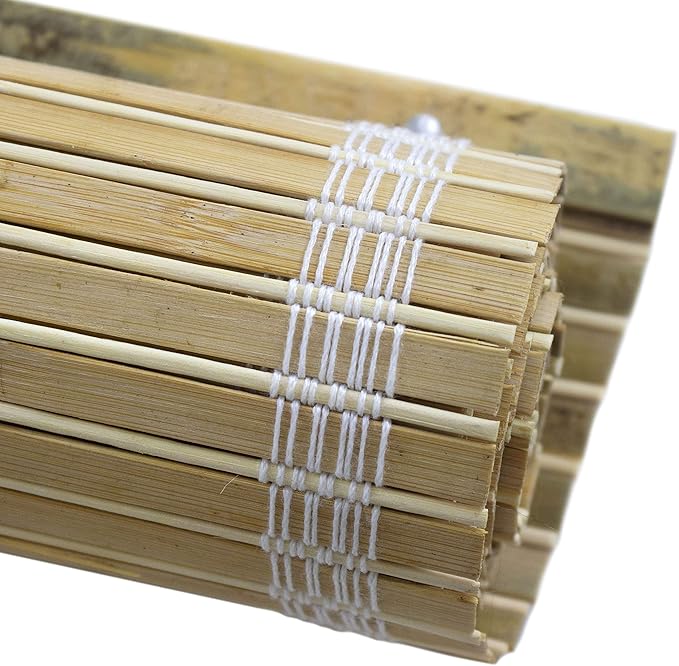 Red Lantern Burnt Bamboo Cordless Window Shade - Image 7