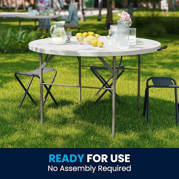 Flash Furniture Freeman 4' Round Plastic Folding Table - Image 8