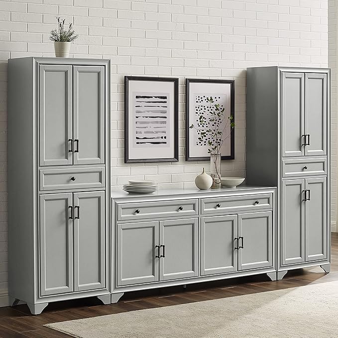 Crosley Furniture Tara 3-Piece Modern Farmhouse Sideboard Buffet Cabinet and - Image 8