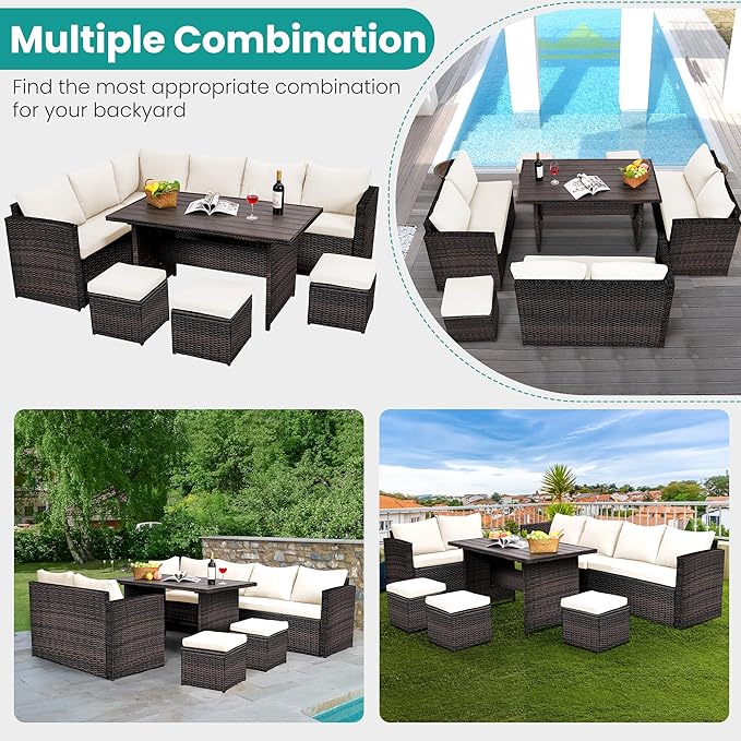 Wumiokio Patio Furniture Set, 7 Pieces Outdoor Patio Furniture - Image 7