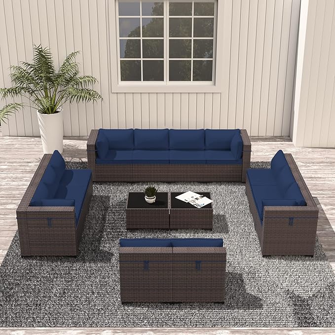Outdoor Patio Furniture Set, 14 Pieces Outdoor Sectional Furniture Patio Sofa - Image 8