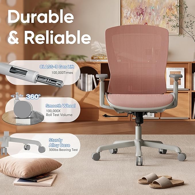 ELABEST Mesh Office Chair, Ergonomic Computer Desk Chair, Sturdy Task Chair- - Image 5