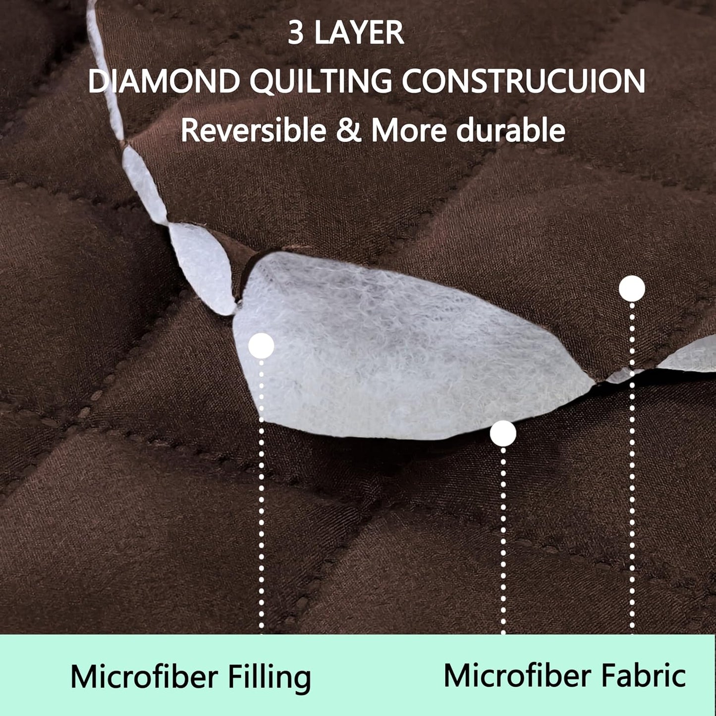 Reversible 4 Seater Sofa Cover 91 Inch Large Couch Cover Furniture Protector(Sofa XX-Large,Chocolate/Beige)