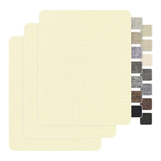 BESEZX Linen Fabric Repair Patch，3 PCS 9 * 11 Inch Self-Adhesive Couch Fabric by Besezx