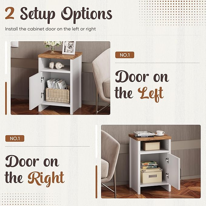 YESHOMY Farmhouse Modern Nightstand - Image 5