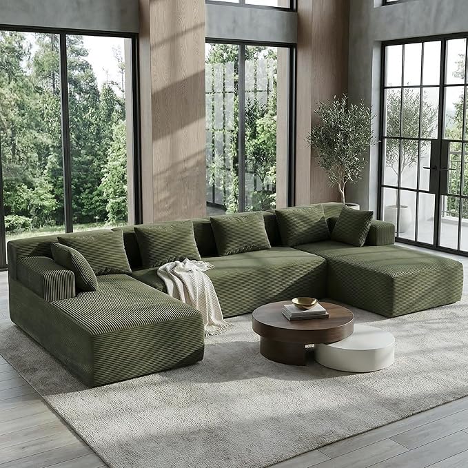 MONVANE 141" U Shaped Cloud Sectional Couch - Image 2