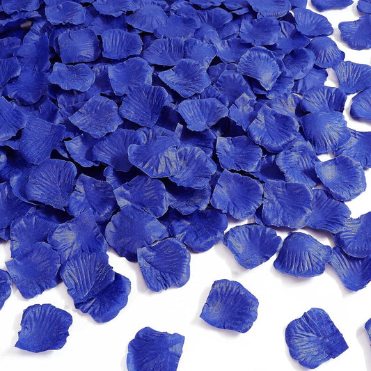 1000 Pcs Dark Blue Rose Petals Artificial Silk Flower Petals Romantic Decorations for Wedding Engagement Birthday Event Anniversary Party Backdrop Supplies