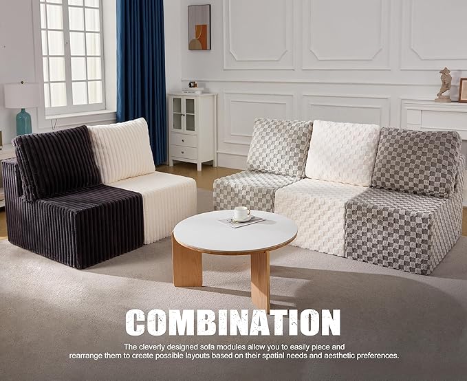 Single Sofa 1 Seat Couch with Deep Seat Memory Foam Cloud Chair with Pillows - Image 7