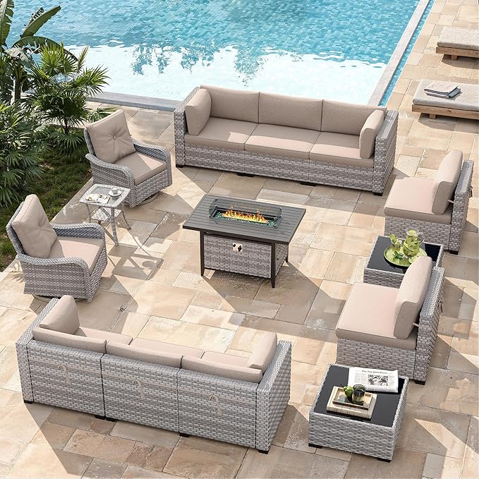10-Seat Outdoor Wicker Patio Furniture Set - Image 2