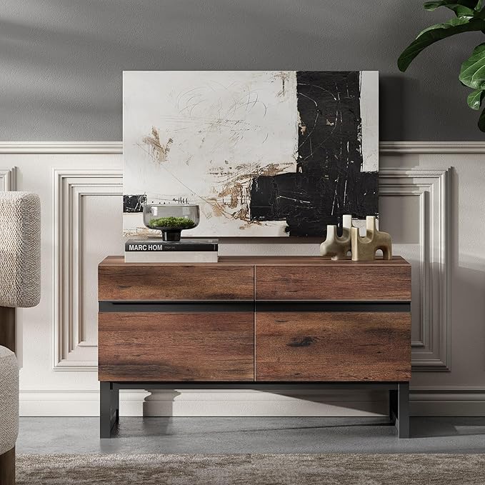 WAMPAT Modern TV Stand for 26-40 Inch TVs, Wood Entertainment Center - Image 3