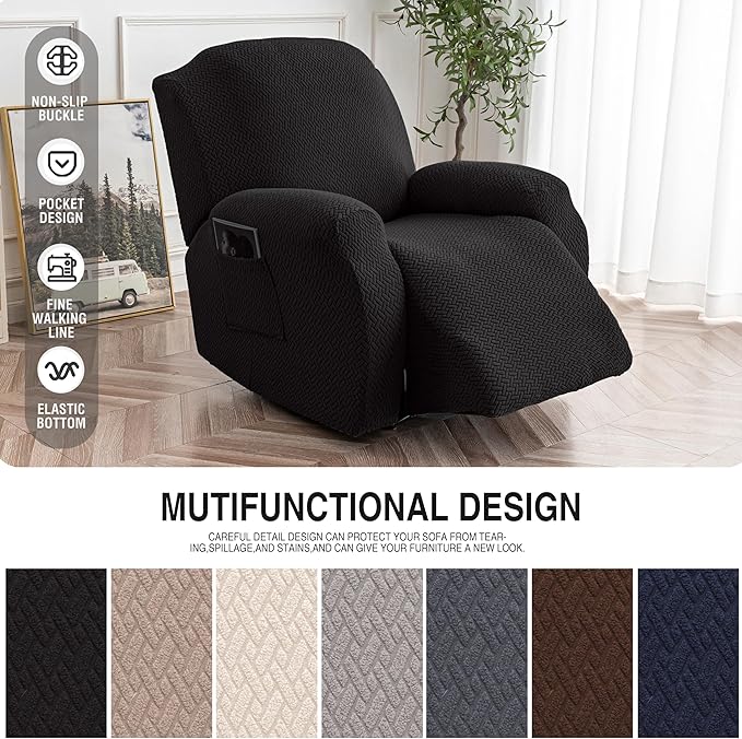 Genina Recliner Chair Cover, Stretch Reclining Chair Covers, Recliner Sofa - Image 6