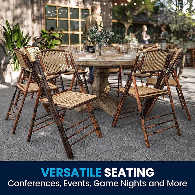 Flash Furniture Folding Bohemian Bamboo Chairs - Image 7